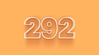 Sarı arkaplandaki 3d 292 sayısının gösterimi