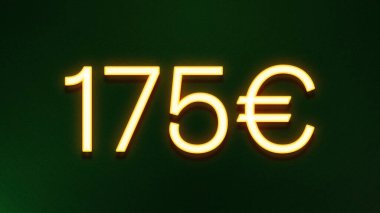 Koyu arkaplanda 175 avroluk altın ışık simgesi