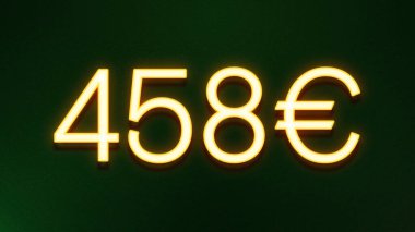 Koyu arkaplanda 458 avroluk altın ışık simgesi