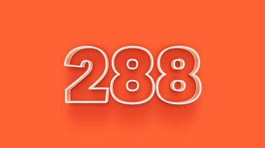 Turuncu arkaplanda 3d 288 sayısının gösterimi