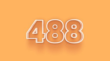 Sarı arkaplandaki 3d 488 sayısının gösterimi