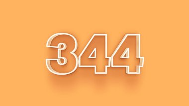 Sarı arkaplandaki 3d 344 sayısının gösterimi
