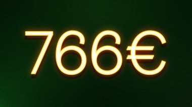 Koyu arkaplanda 766 avroluk altın ışık simgesi