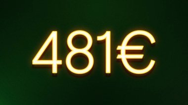Koyu arkaplanda 481 avroluk altın ışık simgesi