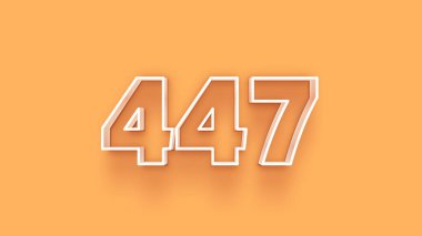 Sarı arkaplandaki 3d 447 sayısının resmi