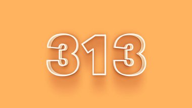 Sarı arkaplandaki 3d 313 sayısının gösterimi