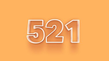 Sarı arkaplandaki 3d 521 sayısının gösterimi