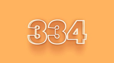 Sarı arkaplandaki 3d 334 sayısının gösterimi