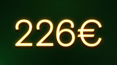 Koyu arkaplanda 226 avroluk altın ışık simgesi