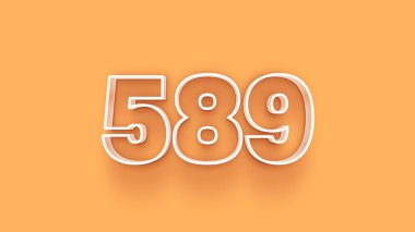 Sarı arkaplandaki 3d 589 sayısının gösterimi