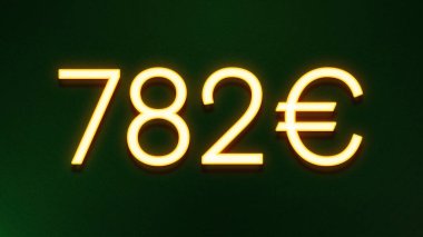 Koyu arkaplanda 782 avroluk altın ışık simgesi