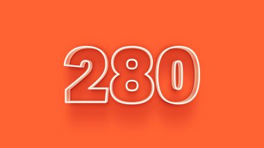 Turuncu arkaplandaki 3d 280 sayısının resmi