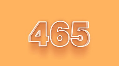 Sarı arkaplandaki 3d 465 sayısının resmi