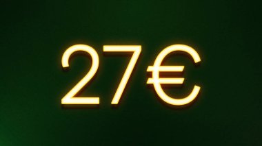 Koyu arkaplanda 27 avroluk altın ışık simgesi