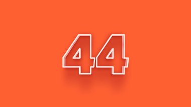 Turuncu arkaplandaki 3d 44 sayısının resmi