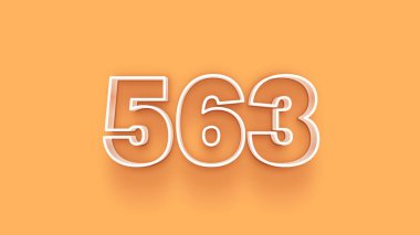 Sarı arkaplandaki 3d 563 sayısının gösterimi