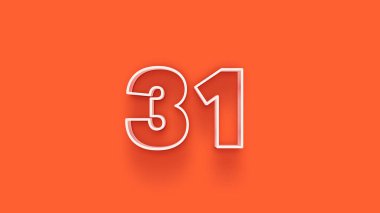 Turuncu arkaplanda 3d 31 sayısının gösterimi