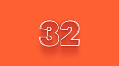 Turuncu arkaplandaki 3d 32 sayısının gösterimi