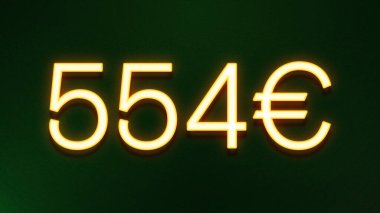 Koyu arkaplanda 554 avroluk altın ışık simgesi