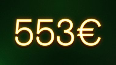 Koyu arkaplanda 553 avroluk altın ışık simgesi