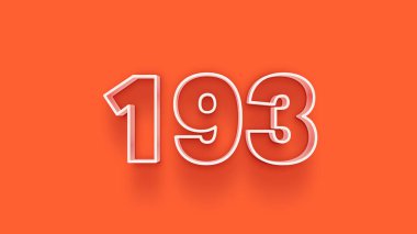 Turuncu arkaplanda 3d 193 numaranın çizimi