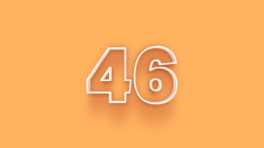 Sarı arkaplanda 3d 46 sayısının gösterimi