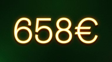 Koyu arkaplanda 658 avroluk altın ışık simgesi