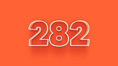 Turuncu arkaplandaki 3d 282 sayısının gösterimi