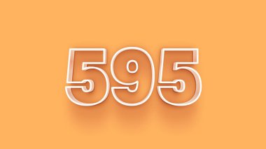 Sarı arkaplandaki 3d 595 sayısının gösterimi