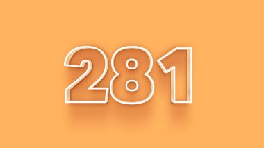 Sarı arkaplandaki 3d 281 sayısının gösterimi