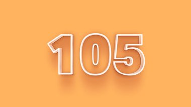 Sarı arkaplandaki 3d 105 sayısının gösterimi