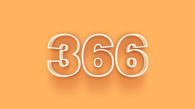 Sarı arkaplandaki 3d 366 sayısının resmi