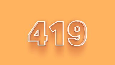 Sarı arkaplanda 3d 419 numarasının resmi