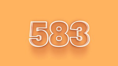 Sarı arkaplandaki 3d 583 sayısının gösterimi