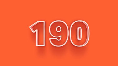 Turuncu arkaplanda 3d 190 numaranın çizimi