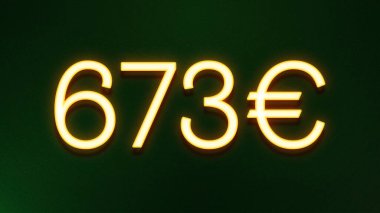 Koyu arkaplanda 673 avroluk altın ışık simgesi
