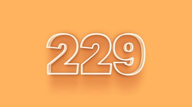 Sarı arkaplandaki 3d 229 sayısının resmi