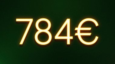 Koyu arkaplanda 784 avroluk altın ışık simgesi