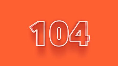 Turuncu arkaplandaki 3d 104 sayısının gösterimi