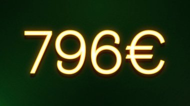 Koyu arkaplanda 796 avroluk altın ışık simgesi