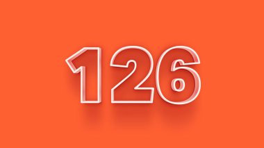 Turuncu arkaplandaki 3d 126 sayısının resmi