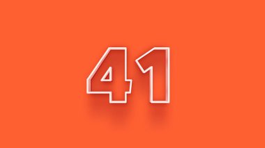 Turuncu arkaplanda 3d 41 sayısının gösterimi