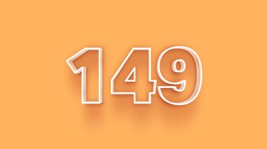 Sarı arkaplanda 3d 149 numaranın resmi