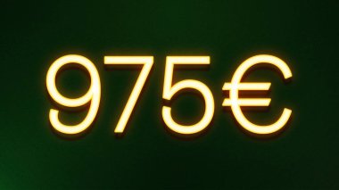 Koyu arkaplanda 975 avroluk altın ışık simgesi
