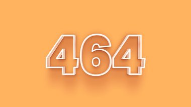 Sarı arkaplandaki 3d 464 sayısının gösterimi