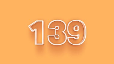 Sarı arkaplanda 3d 139 numaranın resmi