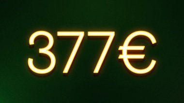 Koyu arkaplanda 377 avroluk altın ışık simgesi