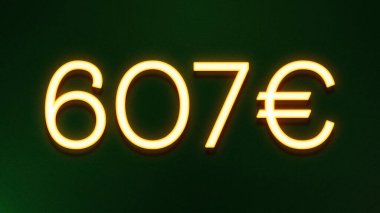 Koyu arkaplanda 607 avroluk altın ışık simgesi