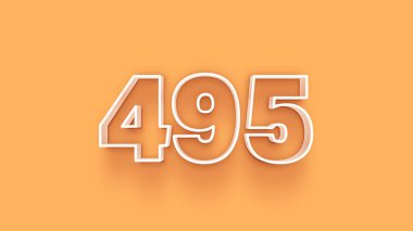 Sarı arkaplandaki 3d 495 sayısının gösterimi