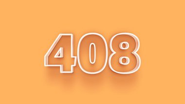 Sarı arkaplandaki 3d 408 sayısının gösterimi
